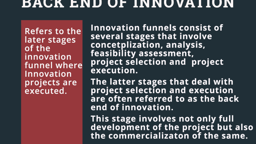 back end of innovation